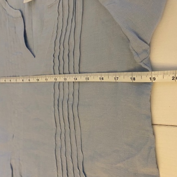Sundance 100% Linen Pintuck & Crochet Tunic Blouse Tunic Size Small - Picture 8 of 11